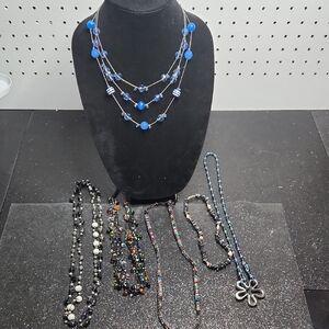 Mixed Bundle Of 6 Multi-colored Glass Beaded Necklaces